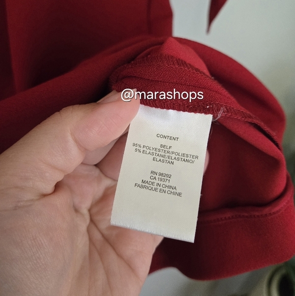 Tibi Off The Shoulder Dress in Crimson Red - Picture 6 of 7